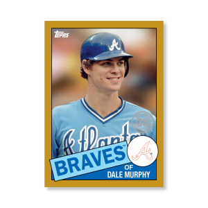 Dale Murphy 2020 Topps Series 1 1985 Topps Baseball Poster Gold Ed. # to 1- artbble-pos-20tbb1-7504-gold-s