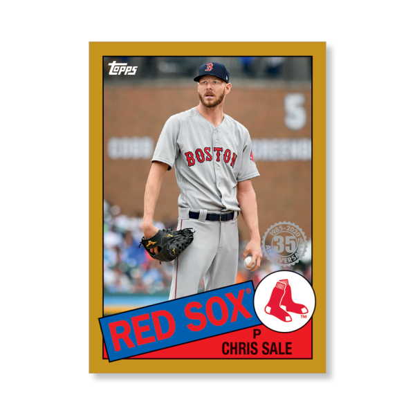 Chris Sale 2020 Topps Series 1 1985 Topps Baseball Poster Gold Ed. # to 1- artbble-pos-20tbb1-7512-gold-s