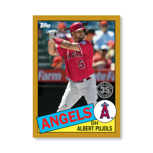 Albert Pujols 2020 Topps Series 1 1985 Topps Baseball Poster Gold Ed. # to 1- artbble-pos-20tbb1-7521-gold-s