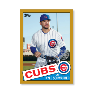 Kyle Schwarber 2020 Topps Series 1 1985 Topps Baseball Poster Gold Ed. # to 1- artbble-pos-20tbb1-7524-gold-s