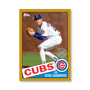 Ryne Sandberg 2020 Topps Series 1 1985 Topps Baseball Poster Gold Ed. # to 1- artbble-pos-20tbb1-7525-gold-s