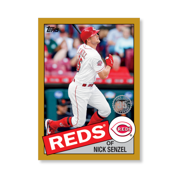 Nick Senzel 2020 Topps Series 1 1985 Topps Baseball Poster Gold Ed. # to 1- artbble-pos-20tbb1-7532-gold-s