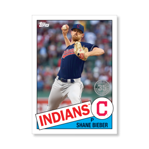 Shane Bieber 2020 Topps Series 1 1985 Topps Baseball Poster # to 99- artbble-pos-20tbb1-7534-s