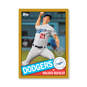 Walker Buehler 2020 Topps Series 1 1985 Topps Baseball Poster Gold Ed. # to 1- artbble-pos-20tbb1-7547-gold-s