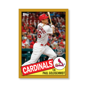 Paul Goldschmidt 2020 Topps Series 1 1985 Topps Baseball Poster Gold Ed. # to 1- artbble-pos-20tbb1-7551-gold-s
