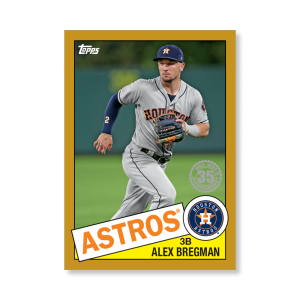 Alex Bregman 2020 Topps Series 1 1985 Topps Baseball Poster Gold Ed. # to 1- artbble-pos-20tbb1-7554-gold-s