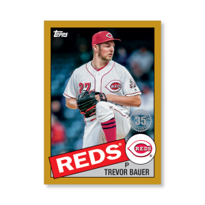 Trevor Bauer 2020 Topps Series 1 1985 Topps Baseball Poster Gold Ed. # to 1- artbble-pos-20tbb1-7559-gold-s
