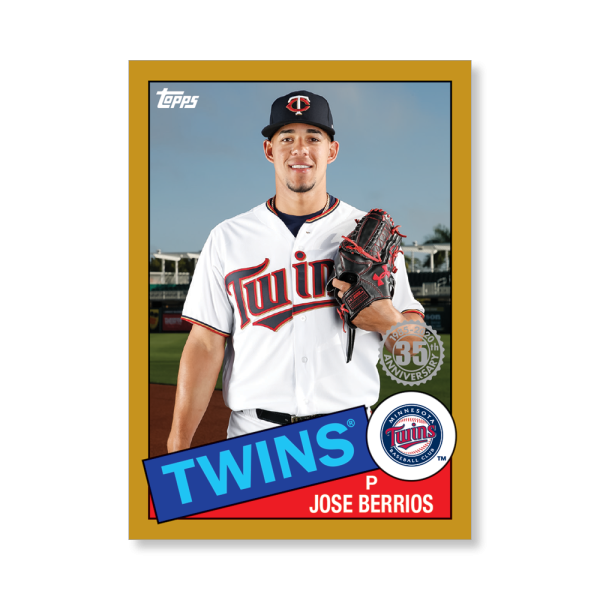 Jose Berrios 2020 Topps Series 1 1985 Topps Baseball Poster Gold Ed. # to 1- artbble-pos-20tbb1-7563-gold-s