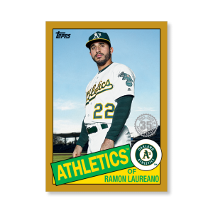 Ramon Laureano 2020 Topps Series 1 1985 Topps Baseball Poster Gold Ed. # to 1- artbble-pos-20tbb1-7576-gold-s