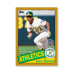 Rickey Henderson 2020 Topps Series 1 1985 Topps Baseball Poster Gold Ed. # to 1- artbble-pos-20tbb1-7577-gold-s
