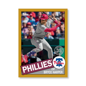 Bryce Harper 2020 Topps Series 1 1985 Topps Baseball Poster Gold Ed. # to 1- artbble-pos-20tbb1-7579-gold-s