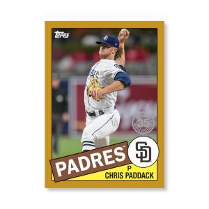Chris Paddack 2020 Topps Series 1 1985 Topps Baseball Poster Gold Ed. # to 1- artbble-pos-20tbb1-7581-gold-s