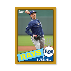 Blake Snell 2020 Topps Series 1 1985 Topps Baseball Poster Gold Ed. # to 1- artbble-pos-20tbb1-7588-gold-s