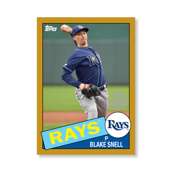 Blake Snell 2020 Topps Series 1 1985 Topps Baseball Poster Gold Ed. # to 1- artbble-pos-20tbb1-7588-gold-s