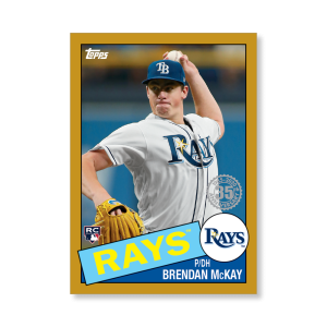 Brendan McKay 2020 Topps Series 1 1985 Topps Baseball Poster Gold Ed. # to 1- artbble-pos-20tbb1-7590-gold-s
