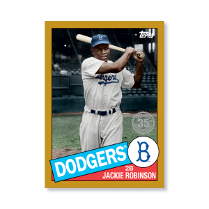 Jackie Robinson 2020 Topps Series 1 1985 Topps Baseball Poster Gold Ed. # to 1- artbble-pos-20tbb1-7598-gold-s