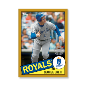 George Brett 2020 Topps Series 1 1985 Topps Baseball Poster Gold Ed. # to 1- artbble-pos-20tbb1-7599-gold-s