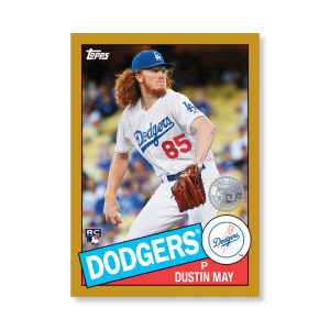 Dustin May 2020 Topps Series 1 1985 Topps Baseball Poster Gold Ed. # to 1- artbble-pos-20tbb1-7602-gold-s