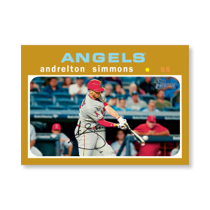 Andrelton Simmons 2020 Topps Heritage Baseball Base Cards Poster Gold Ed. # to 1- artbble-pos-20thbb-1002-gold-s