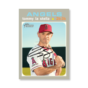 Tommy La Stella 2020 Topps Heritage Baseball Base Cards Poster # to 99- artbble-pos-20thbb-1007-s