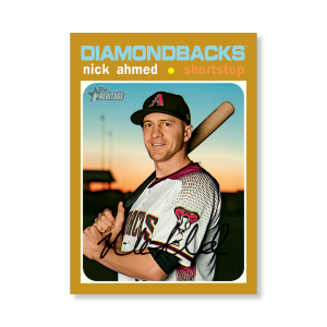 Nick Ahmed 2020 Topps Heritage Baseball Base Cards Poster Gold Ed. # to 1- artbble-pos-20thbb-1012-gold-s