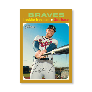 Freddie Freeman 2020 Topps Heritage Baseball Base Cards Poster Gold Ed. # to 1- artbble-pos-20thbb-1020-gold-s