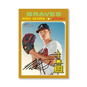 Mike Soroka 2020 Topps Heritage Baseball Base Cards Poster Gold Ed. # to 1- artbble-pos-20thbb-1022-gold-s