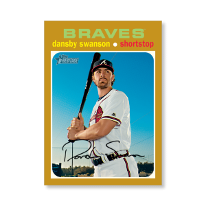 Dansby Swanson 2020 Topps Heritage Baseball Base Cards Poster Gold Ed. # to 1- artbble-pos-20thbb-1023-gold-s