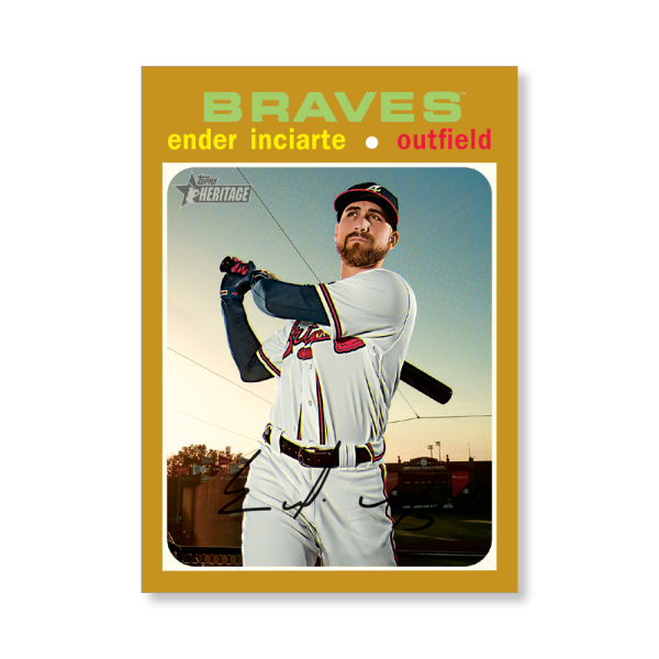 Ender Inciarte 2020 Topps Heritage Baseball Base Cards Poster Gold Ed. # to 1- artbble-pos-20thbb-1024-gold-s