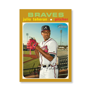 Julio Teheran 2020 Topps Heritage Baseball Base Cards Poster Gold Ed. # to 1- artbble-pos-20thbb-1025-gold-s
