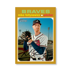 Mike Foltynewicz 2020 Topps Heritage Baseball Base Cards Poster Gold Ed. # to 1- artbble-pos-20thbb-1027-gold-s
