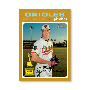 John Means 2020 Topps Heritage Baseball Base Cards Poster Gold Ed. # to 1- artbble-pos-20thbb-1035-gold-s