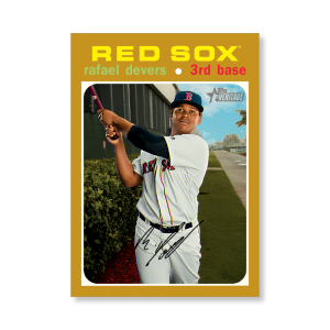 Rafael Devers 2020 Topps Heritage Baseball Base Cards Poster Gold Ed. # to 1- artbble-pos-20thbb-1040-gold-s