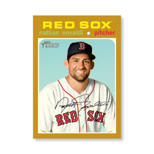 Nathan Eovaldi 2020 Topps Heritage Baseball Base Cards Poster Gold Ed. # to 1- artbble-pos-20thbb-1046-gold-s