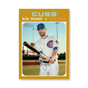 Kris Bryant 2020 Topps Heritage Baseball Base Cards Poster Gold Ed. # to 1- artbble-pos-20thbb-1049-gold-s