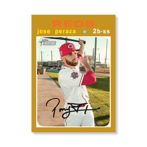 Jose Peraza 2020 Topps Heritage Baseball Base Cards Poster Gold Ed. # to 1- artbble-pos-20thbb-1068-gold-s