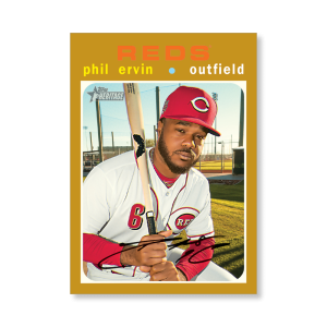 Phil Ervin 2020 Topps Heritage Baseball Base Cards Poster Gold Ed. # to 1- artbble-pos-20thbb-1071-gold-s