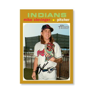Mike Clevinger 2020 Topps Heritage Baseball Base Cards Poster Gold Ed. # to 1- artbble-pos-20thbb-1072-gold-s