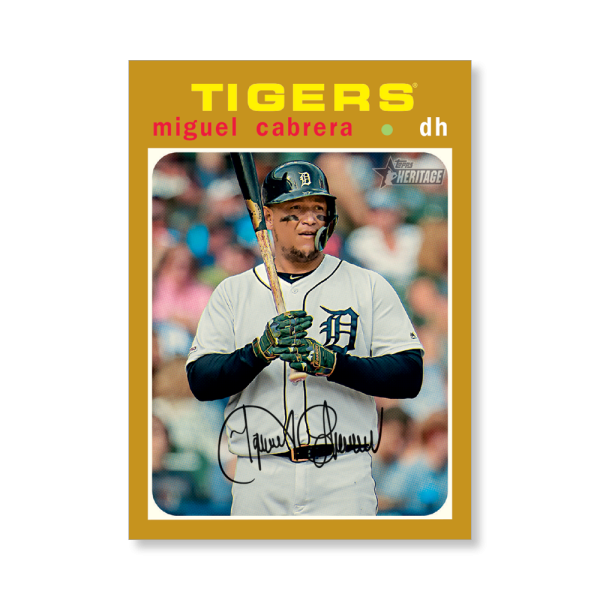 Miguel Cabrera 2020 Topps Heritage Baseball Base Cards Poster Gold Ed. # to 1- artbble-pos-20thbb-1076-gold-s