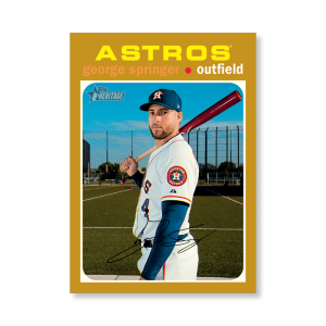 George Springer 2020 Topps Heritage Baseball Base Cards Poster Gold Ed. # to 1- artbble-pos-20thbb-1077-gold-s