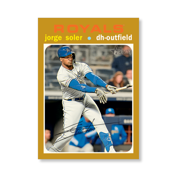 Jorge Soler 2020 Topps Heritage Baseball Base Cards Poster Gold Ed. # to 1- artbble-pos-20thbb-1081-gold-s