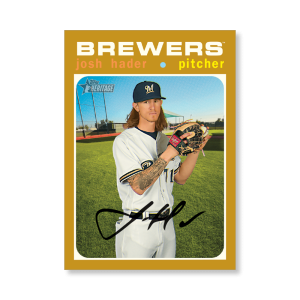 Josh Hader 2020 Topps Heritage Baseball Base Cards Poster Gold Ed. # to 1- artbble-pos-20thbb-1089-gold-s
