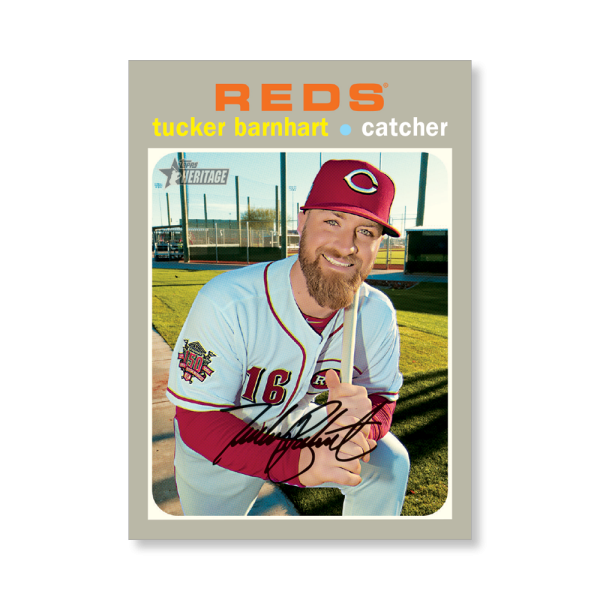 Tucker Barnhart 2020 Topps Heritage Baseball Base Cards Poster # to 99- artbble-pos-20thbb-1400-s