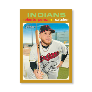 Roberto Perez 2020 Topps Heritage Baseball Base Cards Poster Gold Ed. # to 1- artbble-pos-20thbb-1405-gold-s