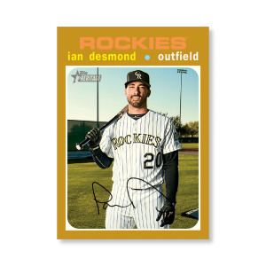 Ian Desmond 2020 Topps Heritage Baseball Base Cards Poster Gold Ed. # to 1- artbble-pos-20thbb-1412-gold-s