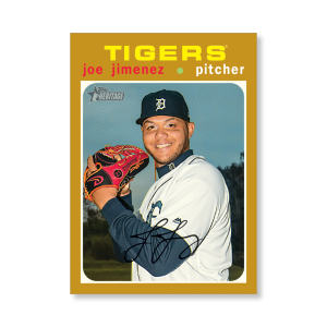 Joe Jimenez 2020 Topps Heritage Baseball Base Cards Poster Gold Ed. # to 1- artbble-pos-20thbb-1424-gold-s