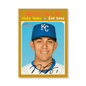 Nicky Lopez 2020 Topps Heritage Baseball Base Cards Poster Gold Ed. # to 1- artbble-pos-20thbb-1432-gold-s