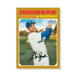 Chris Taylor 2020 Topps Heritage Baseball Base Cards Poster Gold Ed. # to 1- artbble-pos-20thbb-1440-gold-s
