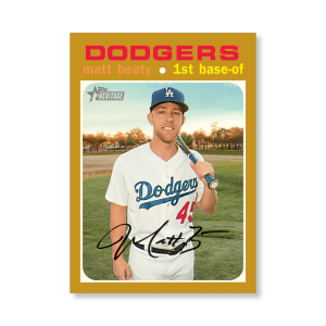 Matt Beaty 2020 Topps Heritage Baseball Base Cards Poster Gold Ed. # to 1- artbble-pos-20thbb-1441-gold-s
