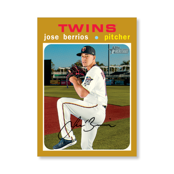 Jose Berrios 2020 Topps Heritage Baseball Base Cards Poster Gold Ed. # to 1- artbble-pos-20thbb-1459-gold-s